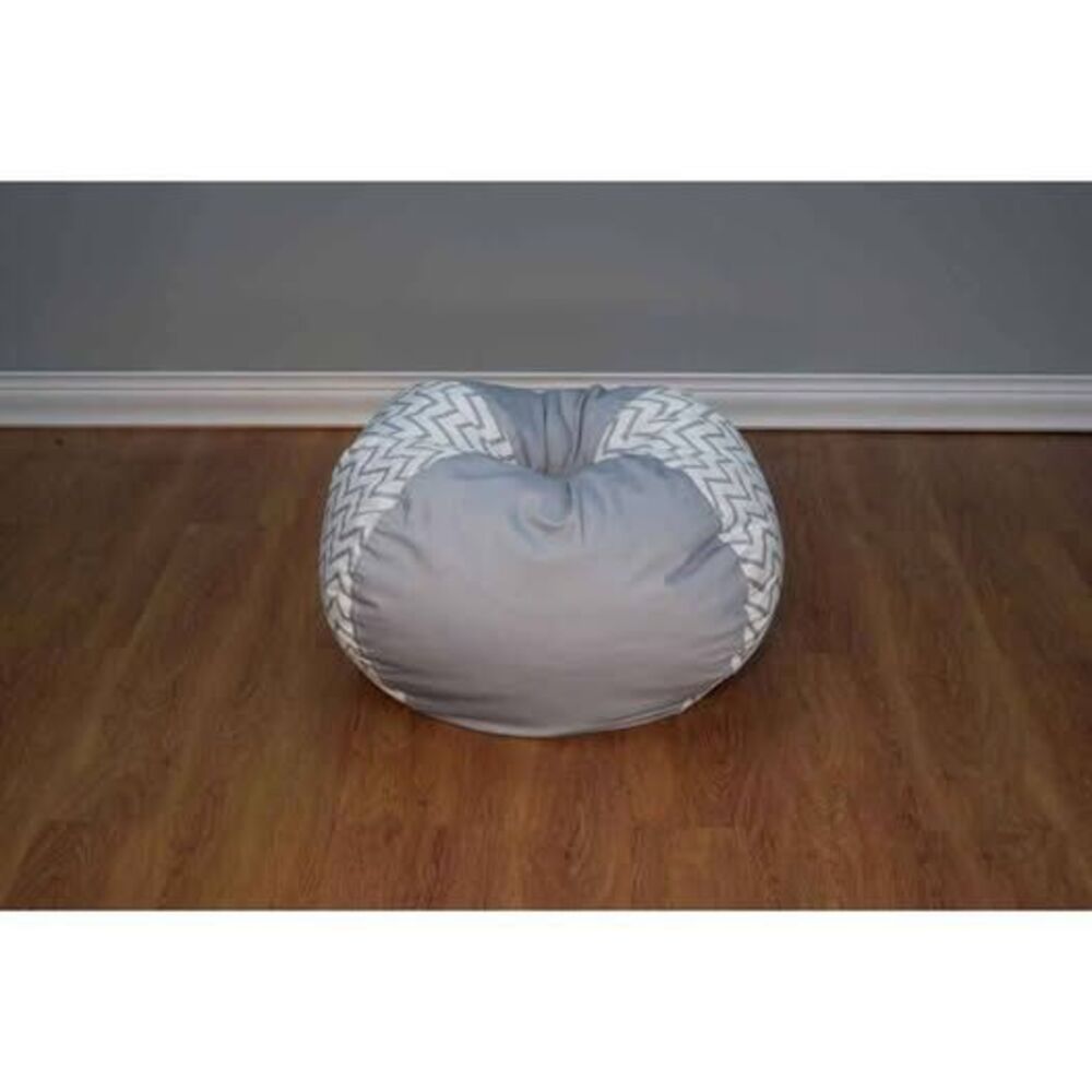 2 Bean Bag Chairs gray and white Chevron.